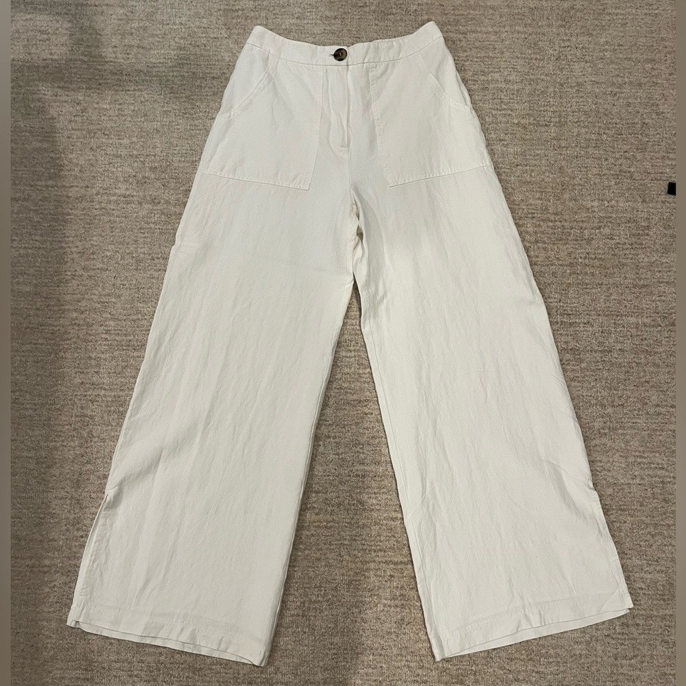Lulus Jet Stream White High Waisted Wide Leg Pants